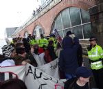 Manchester Disabled People Against Cuts block V.I.P. Tory Party Conference entrance